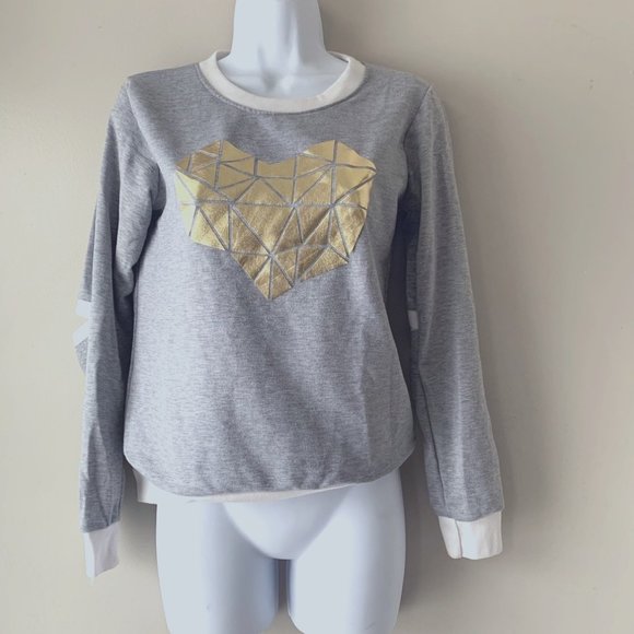 🇨🇳LAN YI ZI KOU sweater gold motif M (S fit) - Picture 1 of 9